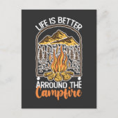 キャンプファイア旅行は人生の方が良い インビテーションポストカード (正面)
