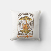 キャンプファイア旅行は人生の方が良い クッション (正面)