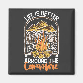 キャンプファイア旅行は人生の方が良い マグネット (正面)