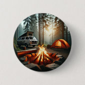 キャンプファイア白熱［赤熱］光を放つアドベンチャーボタン 缶バッジ (正面)