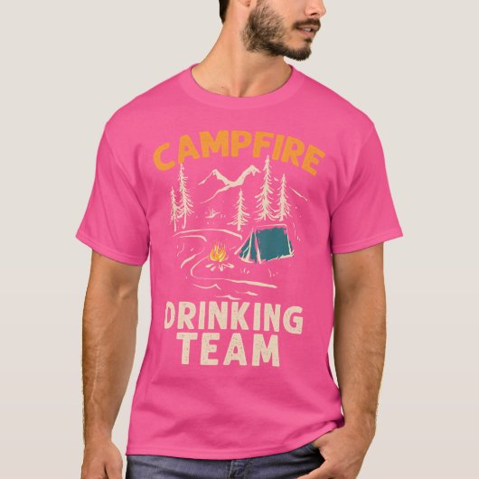 キャンプファイア飲み込みチームシャツキャンプファイア飲み物 Tシャツ (正面)