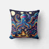 キャンプファイア鮮やかーによるタコの太鼓 クッション (正面)