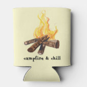 キャンプファイア&チルキャンピングボファイアウォーター色 缶クーラー (裏面)