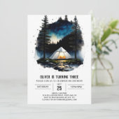 キャンプファイア&テントアドベンチャー誕生日 招待状 (スタンド正面)