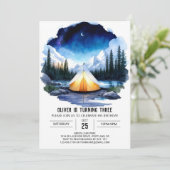 キャンプファイア&パインツリーズ誕生日招待状 招待状 (スタンド正面)