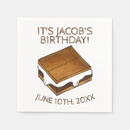 キャンプファイアS'mores Marshmallow Smores誕生日パーティー スタンダードカクテルナプキン