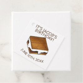 キャンプファイアS'mores Marshmallow Smores誕生日パーティー フェイバータグ