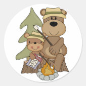 キャンプファイアTシャツとギフト ラウンドシール (正面)