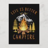 キャンプファイヤーでの生活が向上 ポストカード (正面)