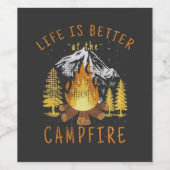 キャンプファイヤーでの生活が向上 ワインラベル (シングルラベル)