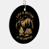 キャンプファイヤーでライフスタイルがもっと良くなる キャンパー キャンプ キャンピング セラミックオーナメント (右)