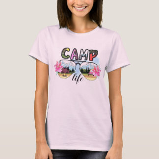 キャンプファイヤーで人生は良い Tシャツ