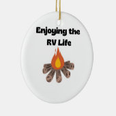 キャンプファイヤーでRV生活を楽しむ セラミックオーナメント (右)