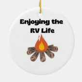 キャンプファイヤーでRV生活を楽しむ セラミックオーナメント (裏面)