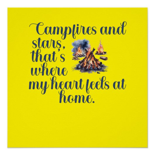 キャンプファイヤーとスター、それが私のハート感じ ポスター (正面)