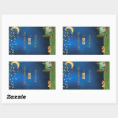 キャンプファイヤーとスモアのステッカー 長方形シール (シート)