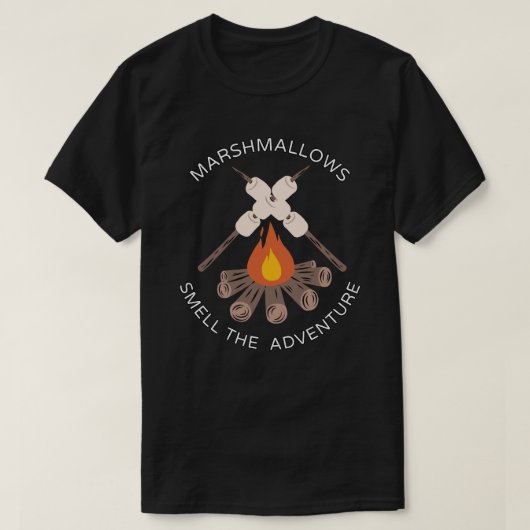 キャンプファイヤーとマシュマロ Tシャツ (デザイン正面)