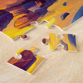 キャンプファイヤーによる海賊と古い船員の物語の共有 ジグソーパズル (側面)