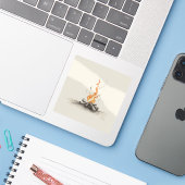 キャンプファイヤーに触発された絵画のイメージ シール (ノートパソコンとiPhone)