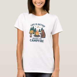 キャンプファイヤーのある生活は最高 Tシャツ