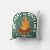 キャンプファイヤーのような匂いがしたいの クッション (裏面)