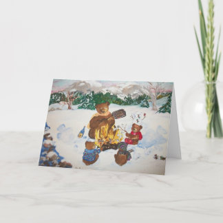 キャンプファイヤーのクリスマスカード シーズンカード