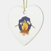 キャンプファイヤーのマシュマロ セラミックオーナメント (左)