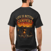 キャンプファイヤーの周りが一番 Tシャツ (裏面)