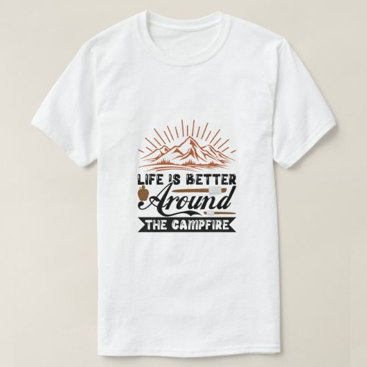 キャンプファイヤーの周りが最高 Tシャツ (デザイン正面)