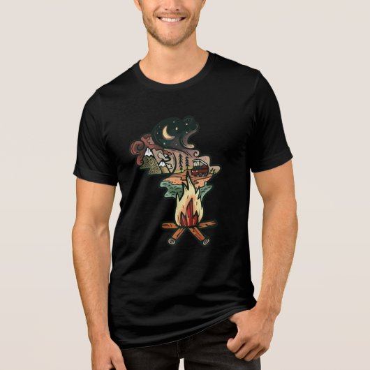 キャンプファイヤーの夜の冒険 トライブレンドＴシャツ (正面)