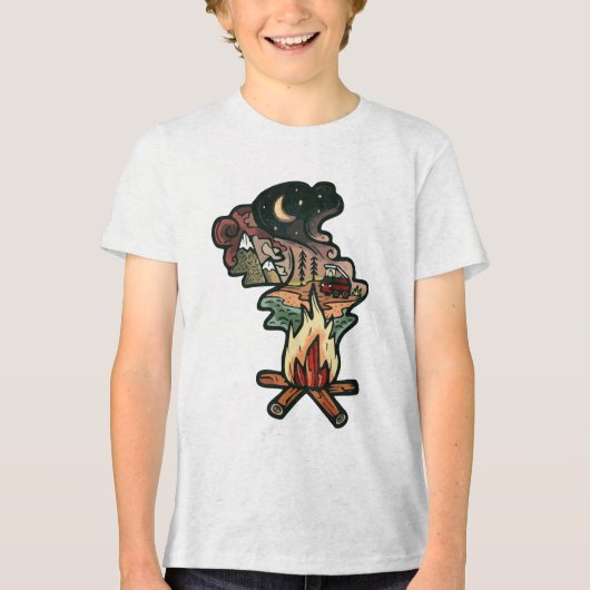キャンプファイヤーの夜の冒険 トライブレンドＴシャツ (正面)