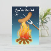 キャンプファイヤーの招待されました上のホットドッグ 招待状 (スタンド正面)