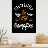 キャンプファイヤーの方が生活が良い ポスター (キッチン)