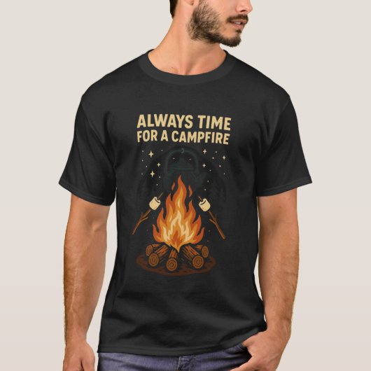 キャンプファイヤーの時間 キャンプの精神 Tシャツ (正面)