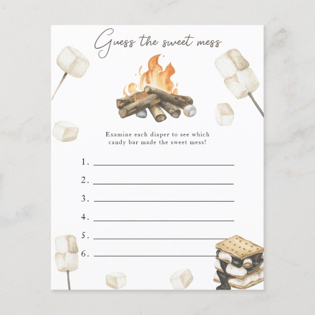 キャンプファイヤーの赤ちゃんシャワー甘い混乱ゲームを推測 (正面)