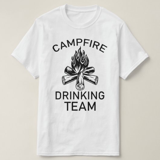 キャンプファイヤーの飲み会 Tシャツ (デザイン正面)