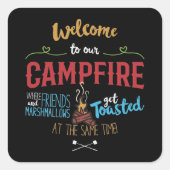 キャンプファイヤーへようこそ スクエアシール (正面)