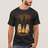 キャンプファイヤーを囲む可愛いお化けハロウィン Tシャツ (正面)