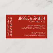 キャンプファイヤーカウンセラー監督キャンプグラウンド 名刺 (裏面)