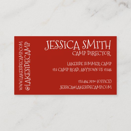 キャンプファイヤーカウンセラー監督キャンプグラウンド 名刺 (裏面)