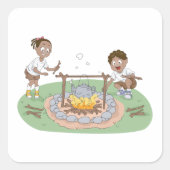 キャンプファイヤーキッズ スクエアシール (正面)