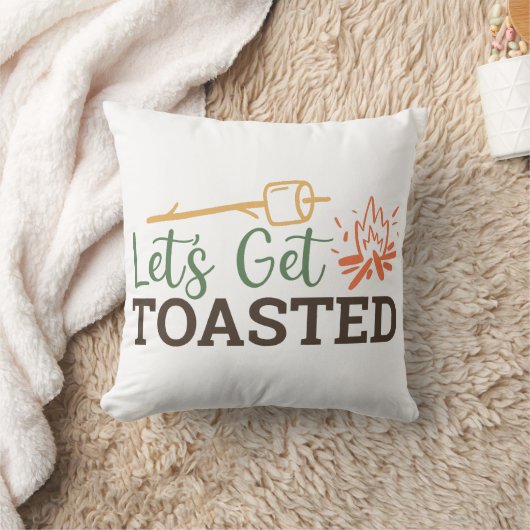 キャンプファイヤーキャンピングおもしろいを焼こう クッション (ブランケット)