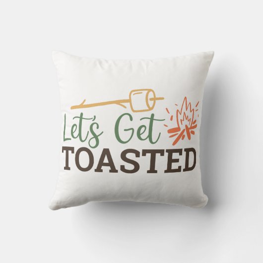 キャンプファイヤーキャンピングおもしろいを焼こう クッション (裏面)