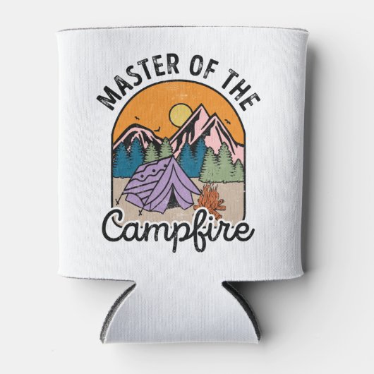 キャンプファイヤーキャンピングおもしろいヴィンテージのマスター 缶クーラー (正面)