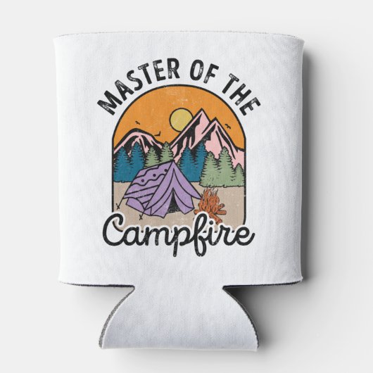 キャンプファイヤーキャンピングおもしろいヴィンテージのマスター 缶クーラー (裏面)