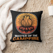 キャンプファイヤーキャンピングのおもしろいマスター クッション (ブランケット)