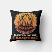 キャンプファイヤーキャンピングのおもしろいマスター クッション (裏面)