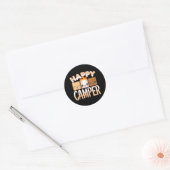 キャンプファイヤーキャンピングアウトドアフレンズスモレスハッピーハッピーホテル ラウンドシール (封筒)