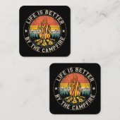 キャンプファイヤーキャンピングキャンプファイヤーの方が人生は良い スクエア名刺 (正面/裏面)