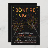 キャンプファイヤーパーティーのご招待 招待状 (正面/裏面)